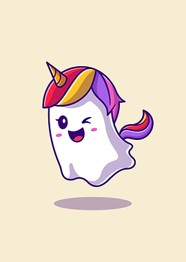 Cute unicorn ghost