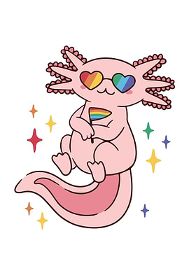 Cute Pride axolotl