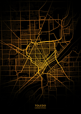 Toledo City Map Gold
