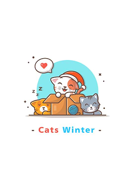 Cute cats winter