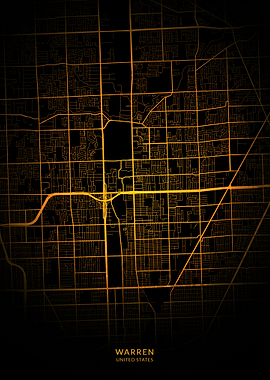 Warren City Map Gold