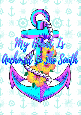 Blue Turquoise Anchor