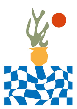 Abstract plant blue floor