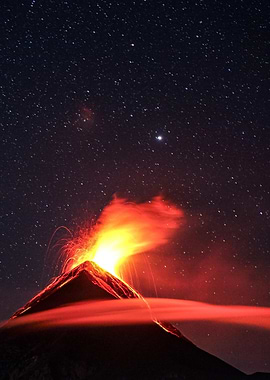 Volcano On Fire