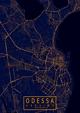 Odessa Map City At Night