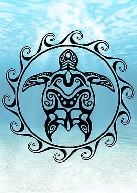 Tribal Turtle Maori Sun