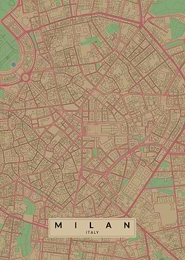 Milan Italy City Map