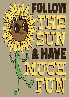 Sunflower hippie cartoon