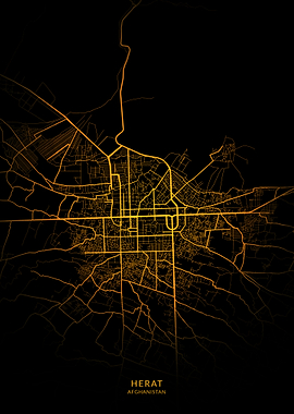 Herat City Map Gold