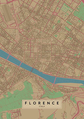 Florence Italy City Map