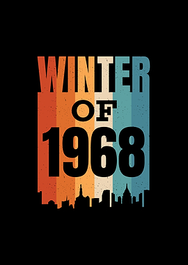 Winter city silhouette