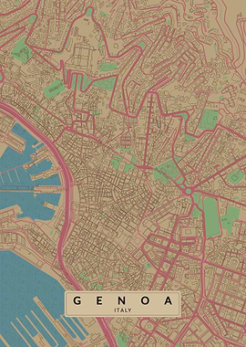 Genoa Italy City Map