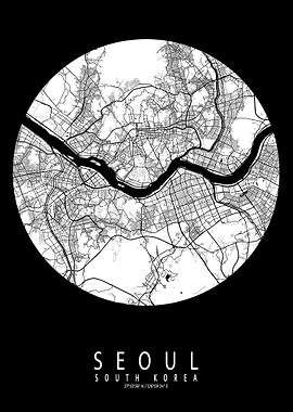 Seoul City Map Full Moon