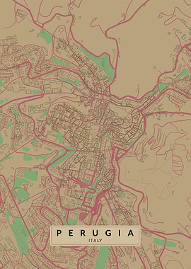 Perugia Italy City Map