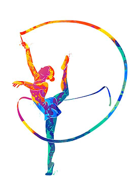 girl gymnast with ribbon
