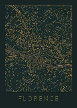 Florence Gray Orange Map