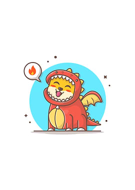 Cute dog wearing dragon