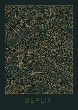 Berlin Gray Orange Map