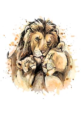 Family of lions