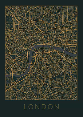 London Gray Orange Map