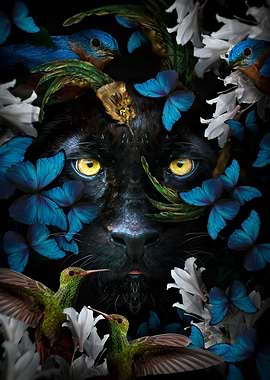 black panther on nature