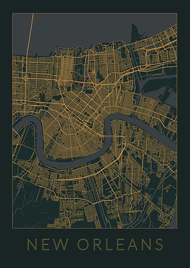 New Orleans Gray Map