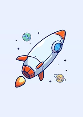 rocket and planets