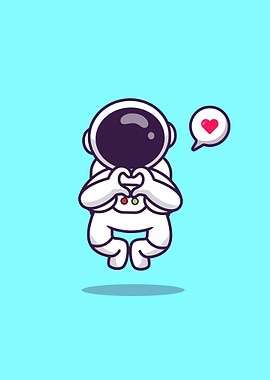 astronaut flying with love