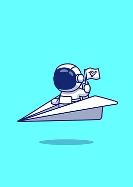 astronaut riding paper