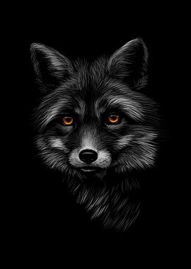 Portrait of a fox head