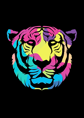 Colorful Tiger Head