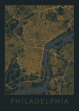 Philadelphia Gray Map