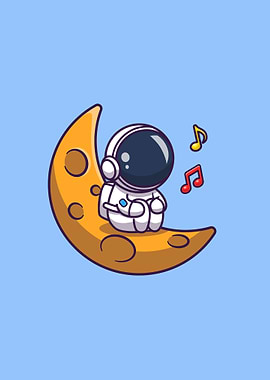 Astronaut singing on moon