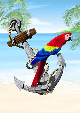 Nautical Anchor Parrot