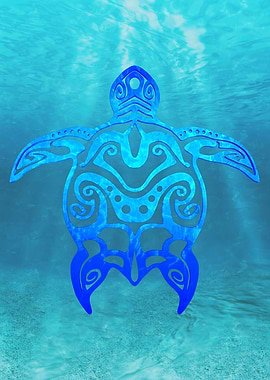 Blue Tribal Turtle