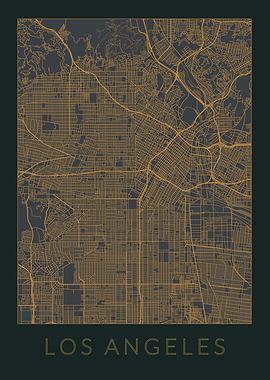 Los Angeles Gray Map