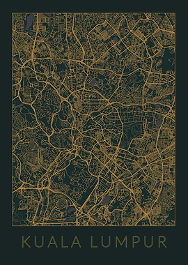 Kuala Lumpur Gray Map