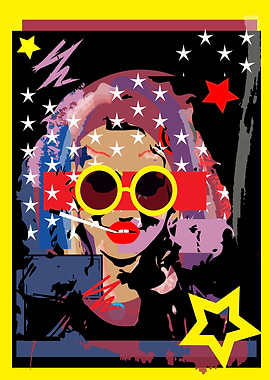 Sexy girl with purple hair