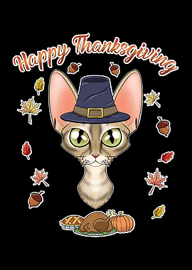 Devon Rex Cat Thanksgiving