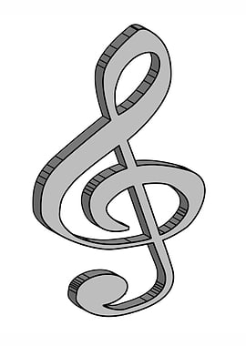 Treble Clef In 3D
