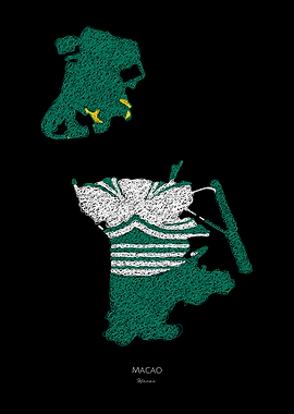 MACAO SCRIBBLE ART FLAG