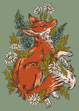 Forest fox nature Poster