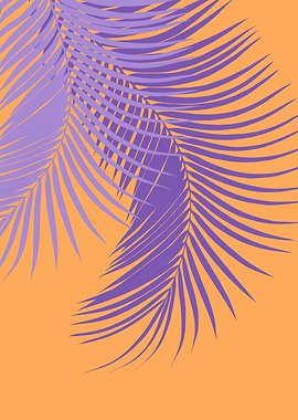 Palm Leaves Purple Orange