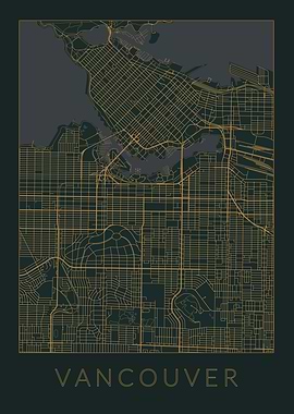 Vancouver Gray Orange Map