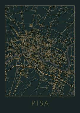 Pisa Gray Orange Map