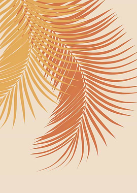 Palm Leaves Yellow Orange