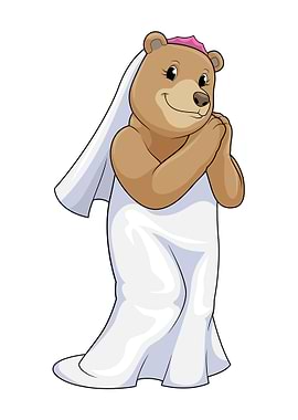Bear Bride Veil Wedding