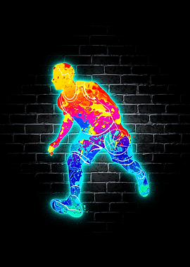 Basketball Player Neon
