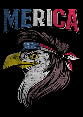 Mullet Eagle American Flag