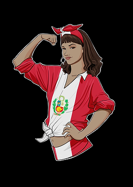 Peruvian Girl Peru Flag